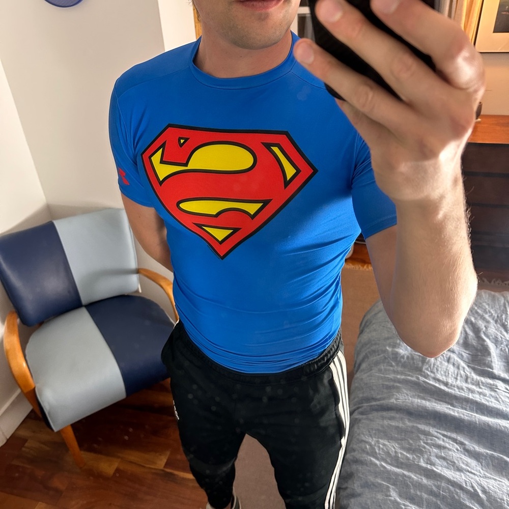 Large Blue Superman Under Armour Compression Shirt